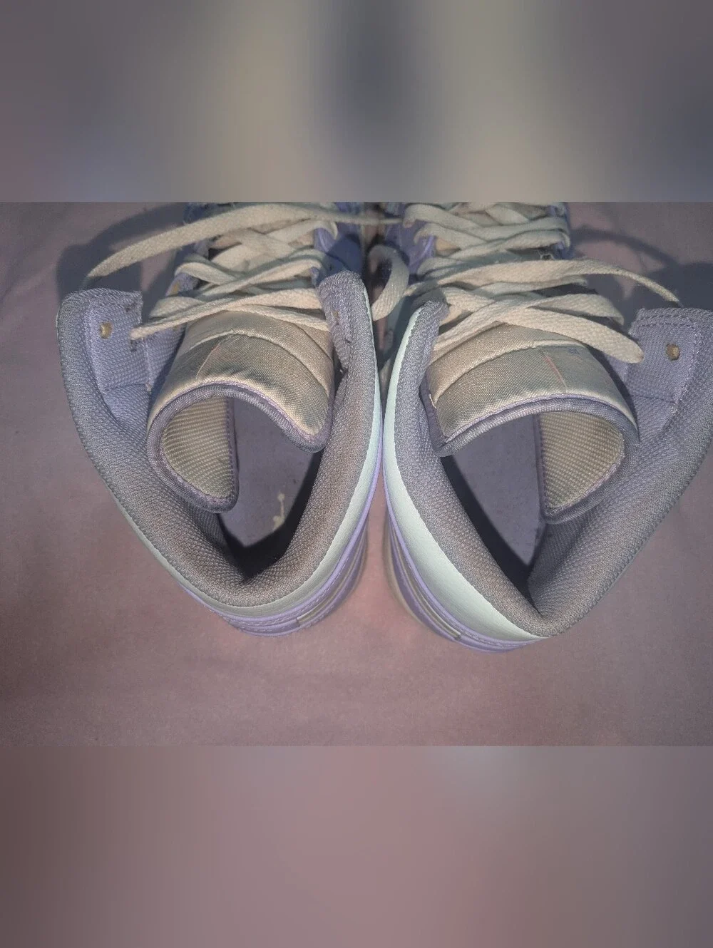 Jordan 1 Mid Sneakers in Light Blue & Lavender